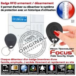 Réseau Armement Alarme Zones 868MHz Boutique RFID Ethernet Désarmement GSM Carte Centrale Entrepôt Connectée Badges Badge Entreprise