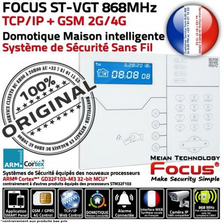 Focus ST-VGT TCP IP GSM 2G 3G 4G FOCUS Connecté SmartPhone Alarme SIM Réseau Pièces Chambres Application Logement Salons Téléphonique Surveillance