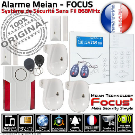 Maison 3 Focus ST-VGT Meian Sécurité Alarme Télécommande ORIGINAL Porte pièces Infrarouge Système 868MHz Appartement Capteur Protection