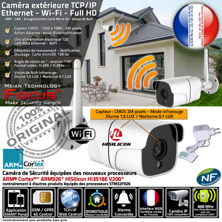 Caméra Réseau HA-8404 Système Protection de Sécurité Alarme Wi-Fi Vision Nuit IP Ethernet Maison Surveillance Extérieure Enregistrement