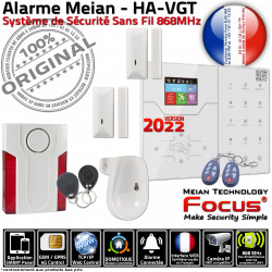 Sirène Connecté FOCUS Alarme Box HA-VGT Entreprise Logement 4G Détecteur Meian 868MHz TCP Ouverture Système Appartement Surveillance Mouvement