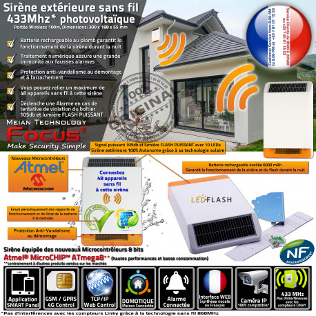 Diffuseur Avertisseur Relais Détection Sonore Sans Centrale Alarme IP Restaurant 326 Fil MHz Commercial Local Ethernet LED Connectée MD 433
