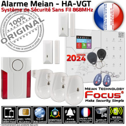 Détection Sirène Connecté Surveillance Pièce Appartement F3 Contrôle ORIGINAL Focus ST-VGT Mouvements Logement Salon FOCUS Alarme GSM Chambre