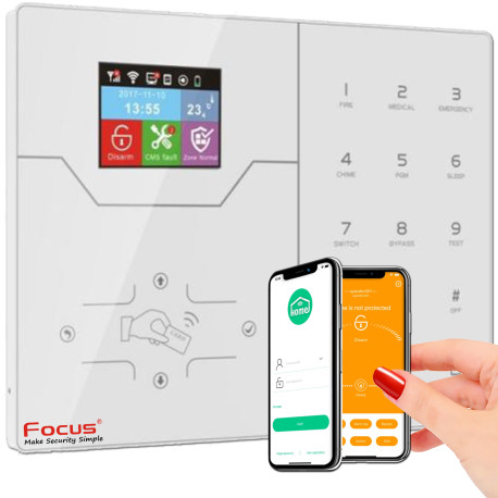 Focus HA-VGT TCP IP GSM 2G 3G 4G Alarme Sirène Cave TCP-IP Meian Ethernet Sécurité ORIGINAL Connecté MHz 868 Système Puissante Commerce RJ45 Dépôt Grange