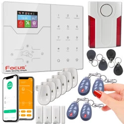 Sécurité Alarme 868MHz Système PACK PLAIN-PIED Connecté Meian P FOCUS Ethernet Surveillance de GSM Bâtiment TCP-IP ST-VGT MAISON Maison