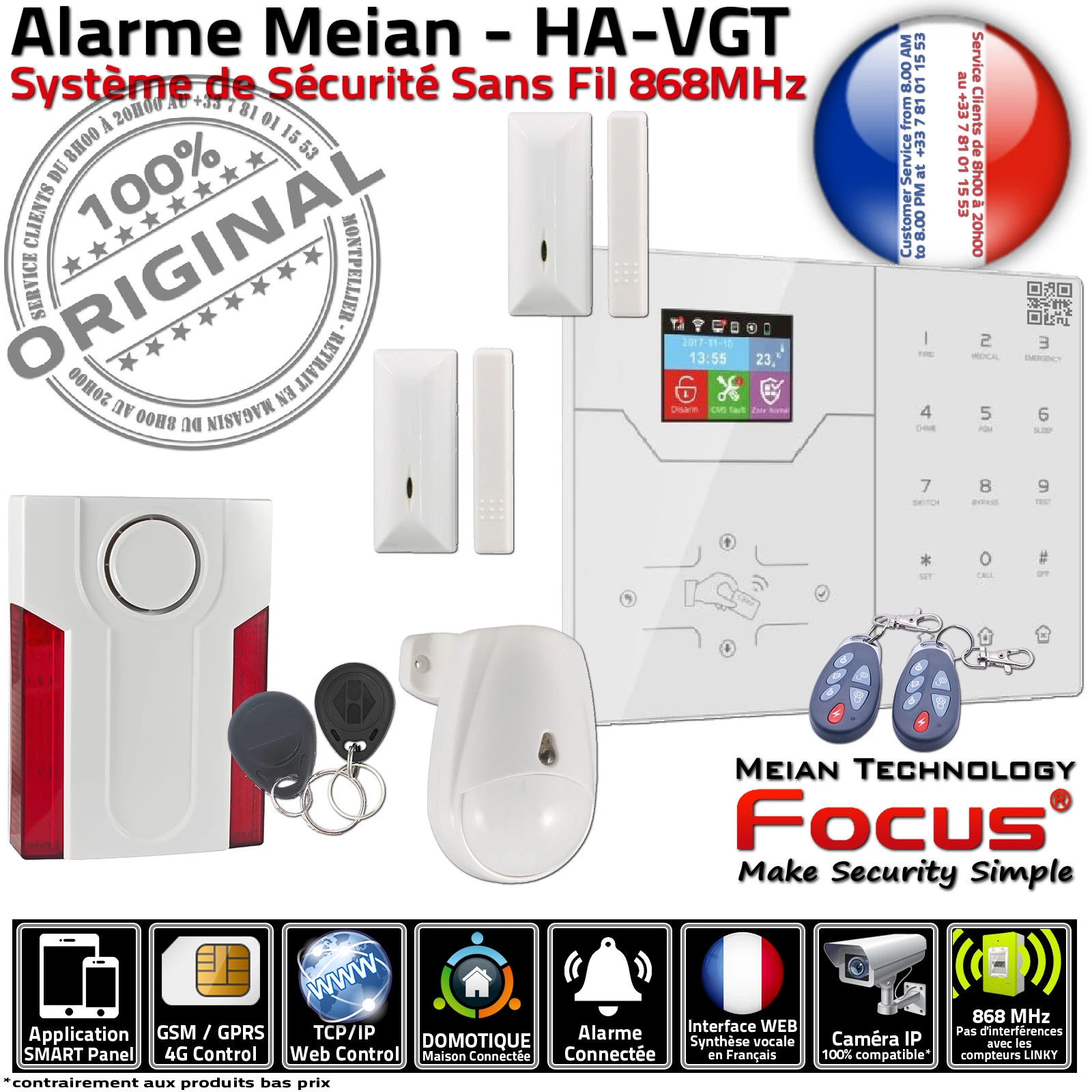 HA-VGT Alarme Meian FOCUS pour Appartement 1 pièce