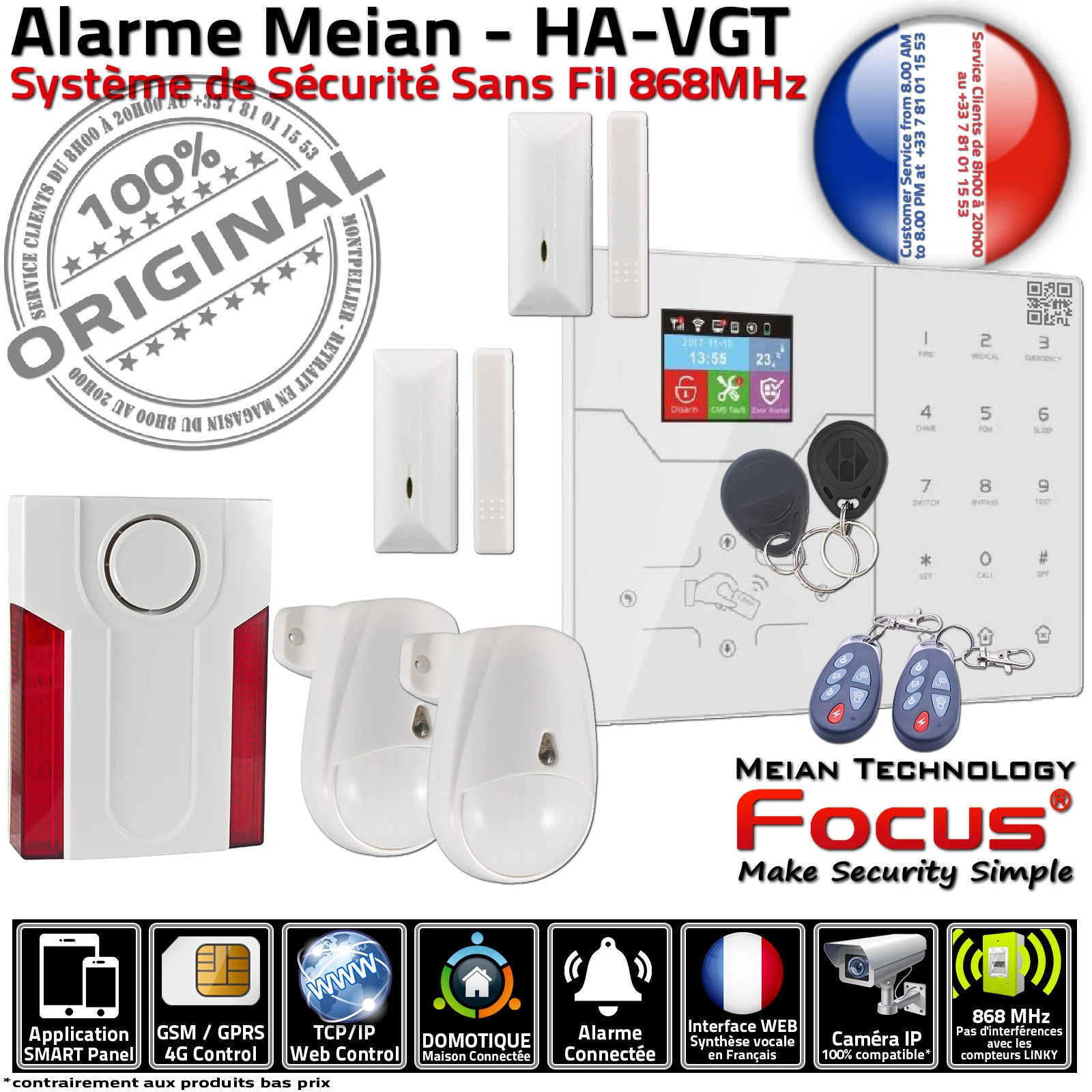 HA-VGT Alarme Meian FOCUS pour Appartement 2 pièces